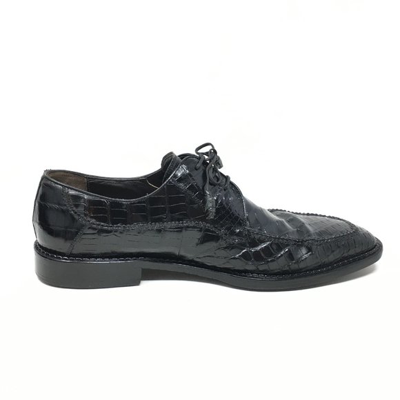 David Eden Oxfords Shoes Size 10 Black Crocodile